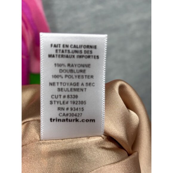 Trina Turk Dress Sz 0 Floral Dress Colorful Midi Rose - Picture 4 of 5